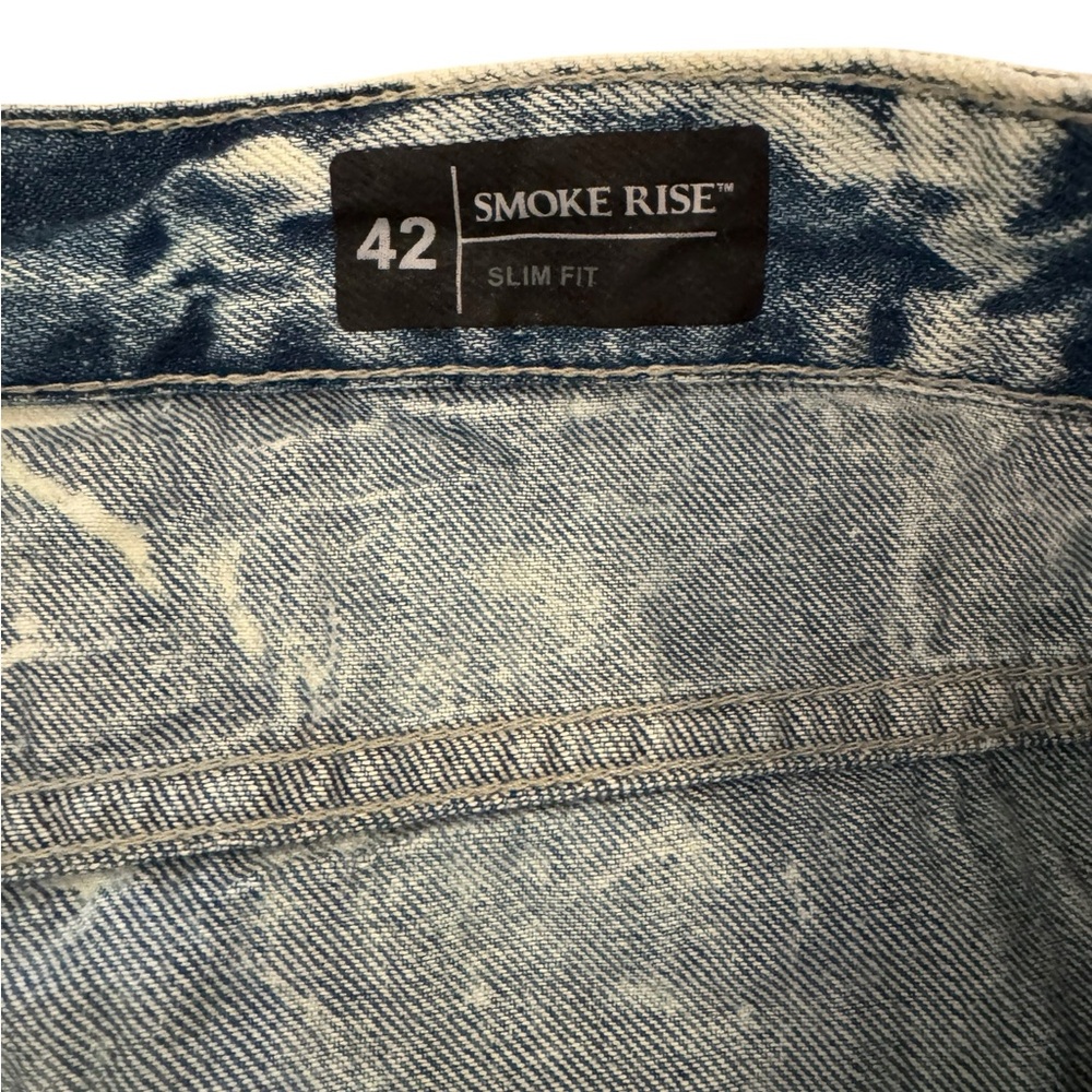 Men's Faded Blue Denim Jean Shorts - Picture 2 of 4